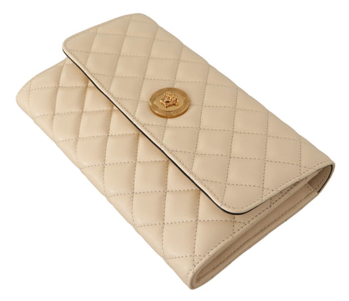 Versace White Nappa Leather Medusa Evening Bag